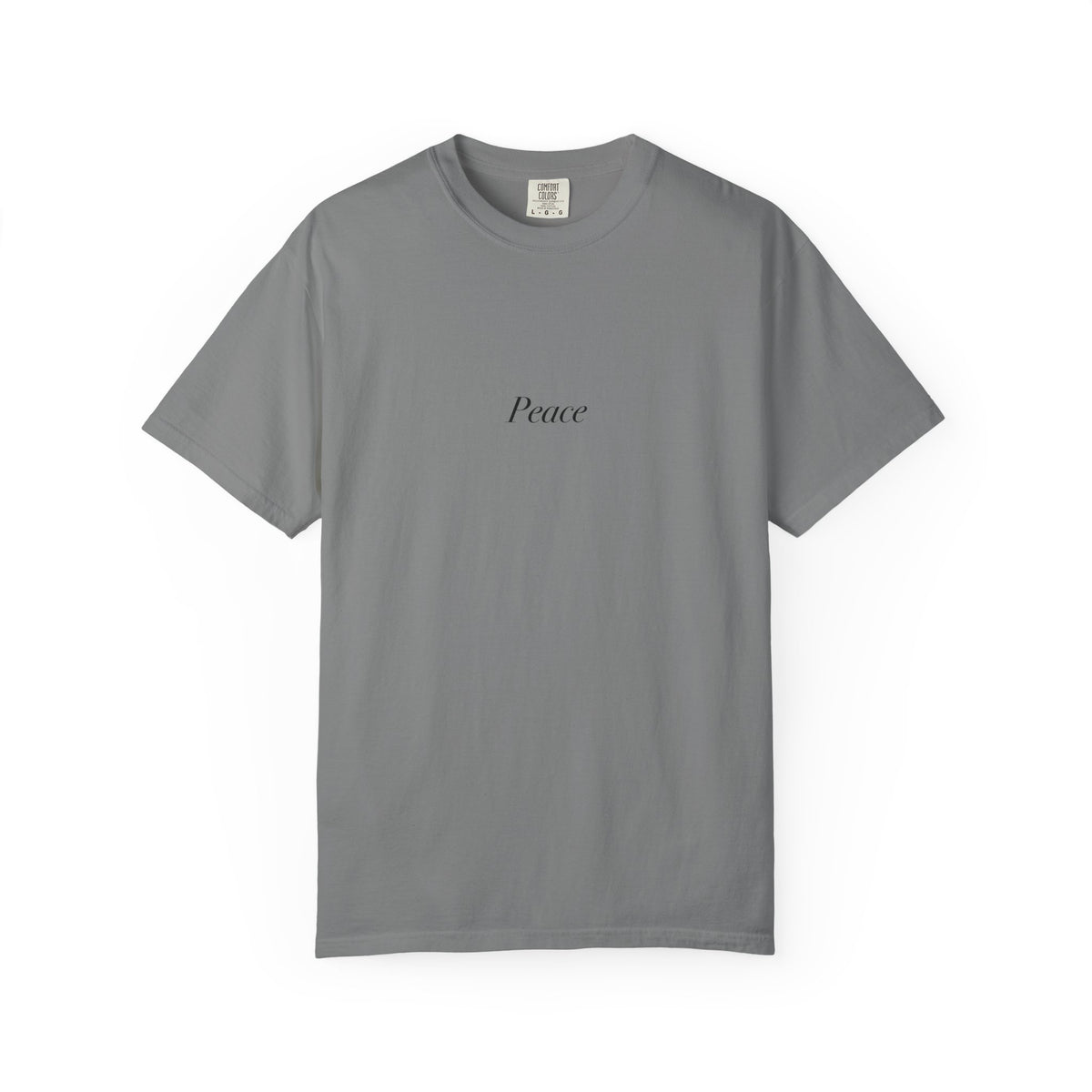 Peace Minimalist T‑Shirt — Japanese Shrine Illustration & Poem Back Print