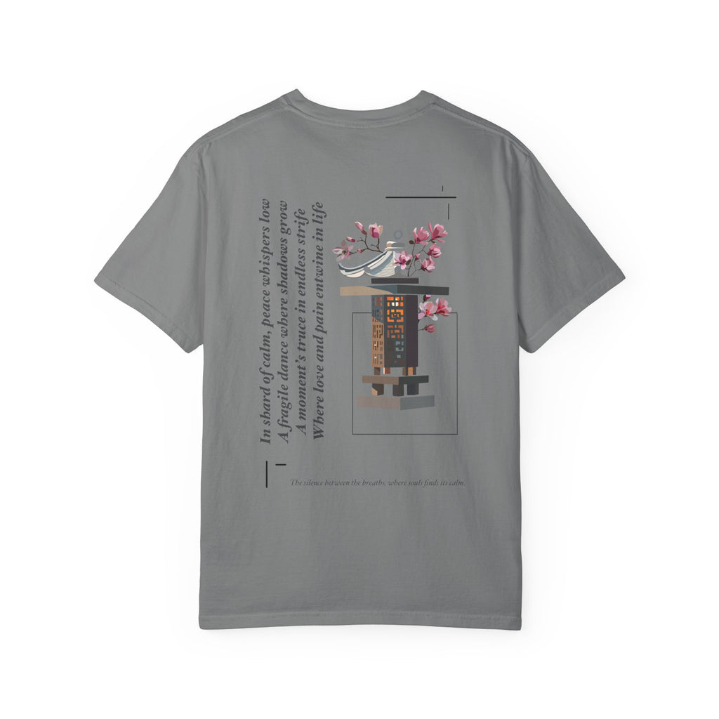 Peace Script Tee | Japanese Torii, Cherry Blossoms, Minimal Zen Design