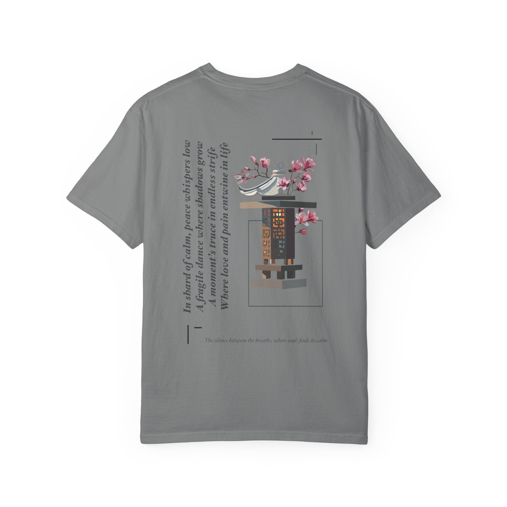 Peace Script Tee | Japanese Torii, Cherry Blossoms, Minimal Zen Design