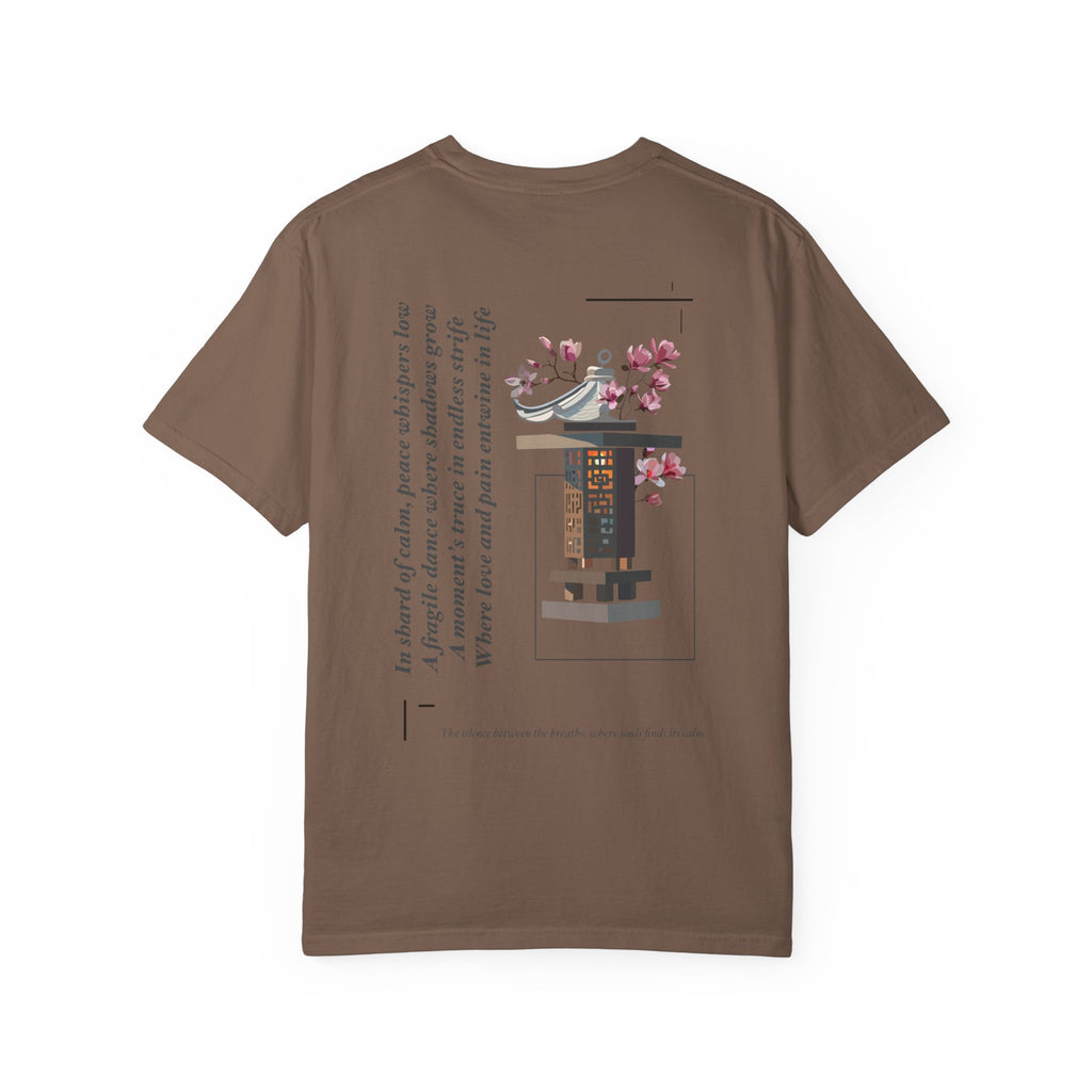 Peace Script Tee | Japanese Torii, Cherry Blossoms, Minimal Zen Design